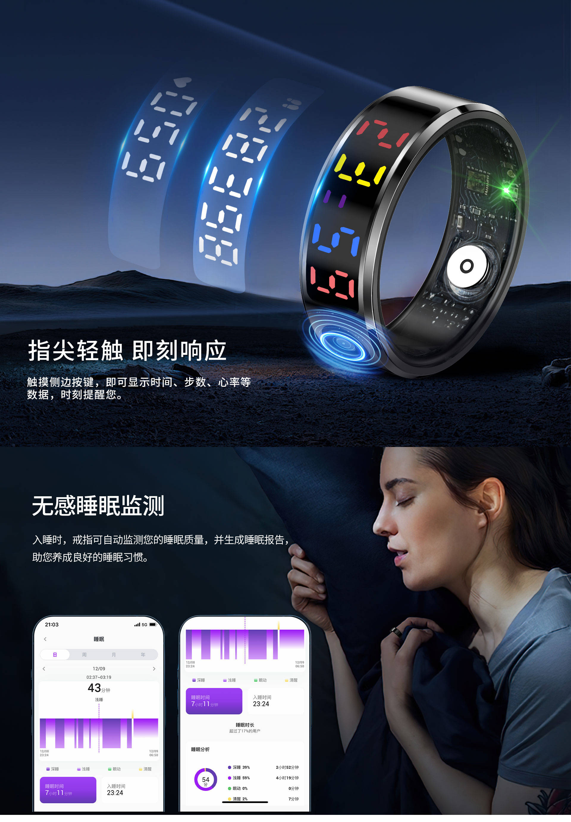 指尖的智能革命 尼亚加首款彩屏智能戒指，集健康监测与互动游戏于一身